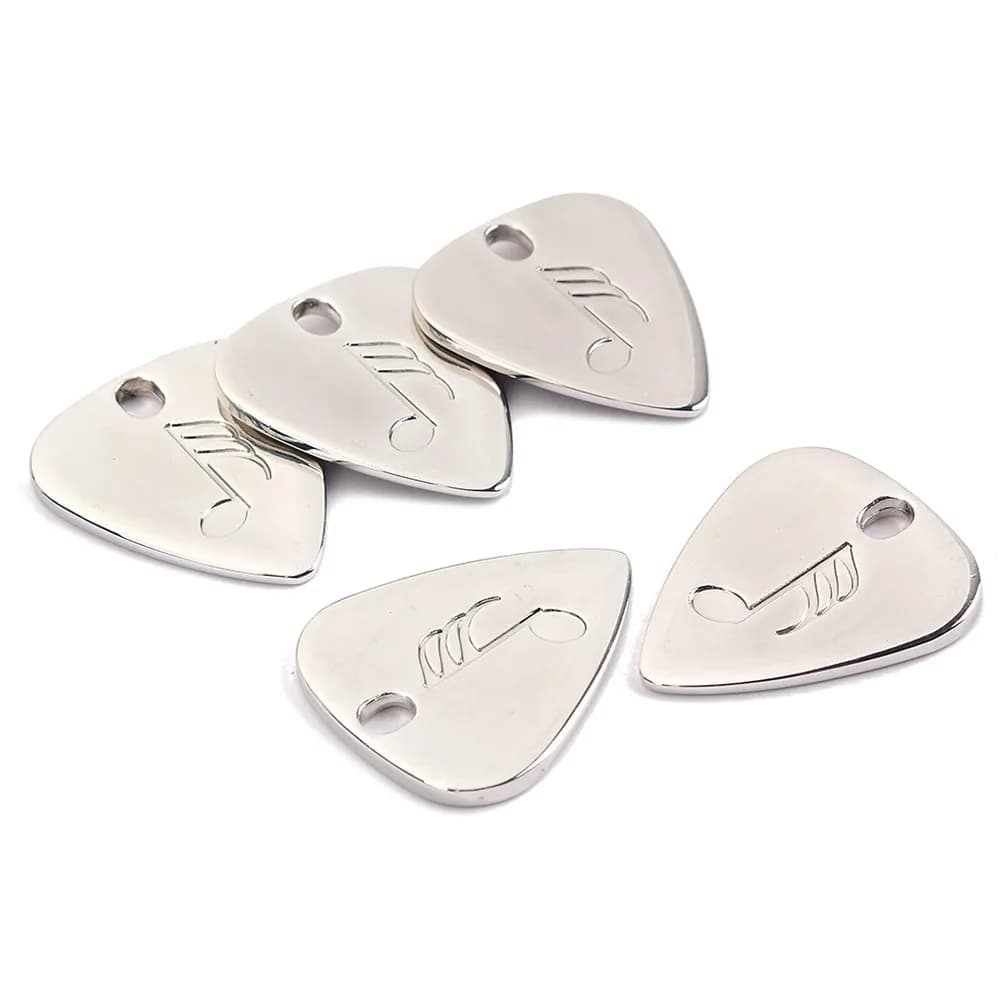 Plettro per Chitarra in Metallo Classico a Goccia, in Lega, per un Tono Metallico Brillante e Nitido, Accessorio per Chitarra Acustica, Classica e Basso