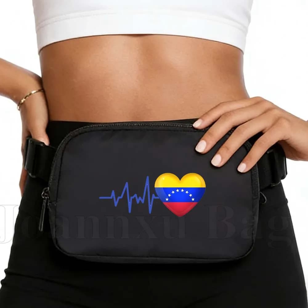 Sport bag Waterproof HEARTBEAT VENEZUELA FLAG for Race, Cycling, Jogging, Door Telephone, Wallet, Women's