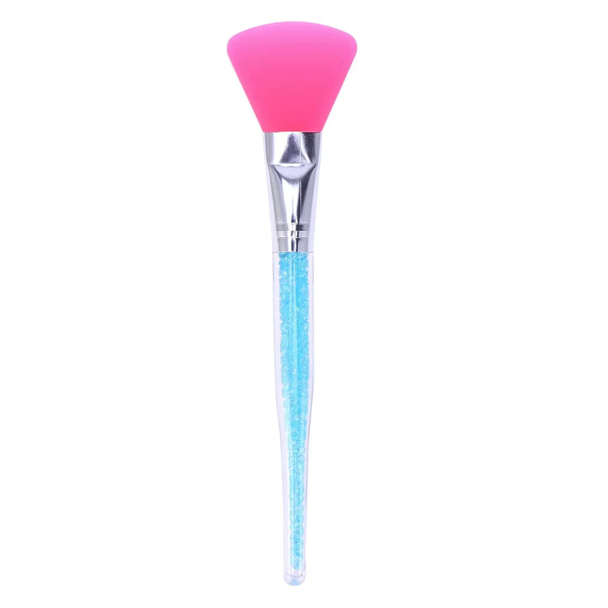 Silicone Face Mask Brush Blue Plastic Rhinestone Handle Facial Mask Makeup Brush Soft Silicone Head for Concealer Cream Skin