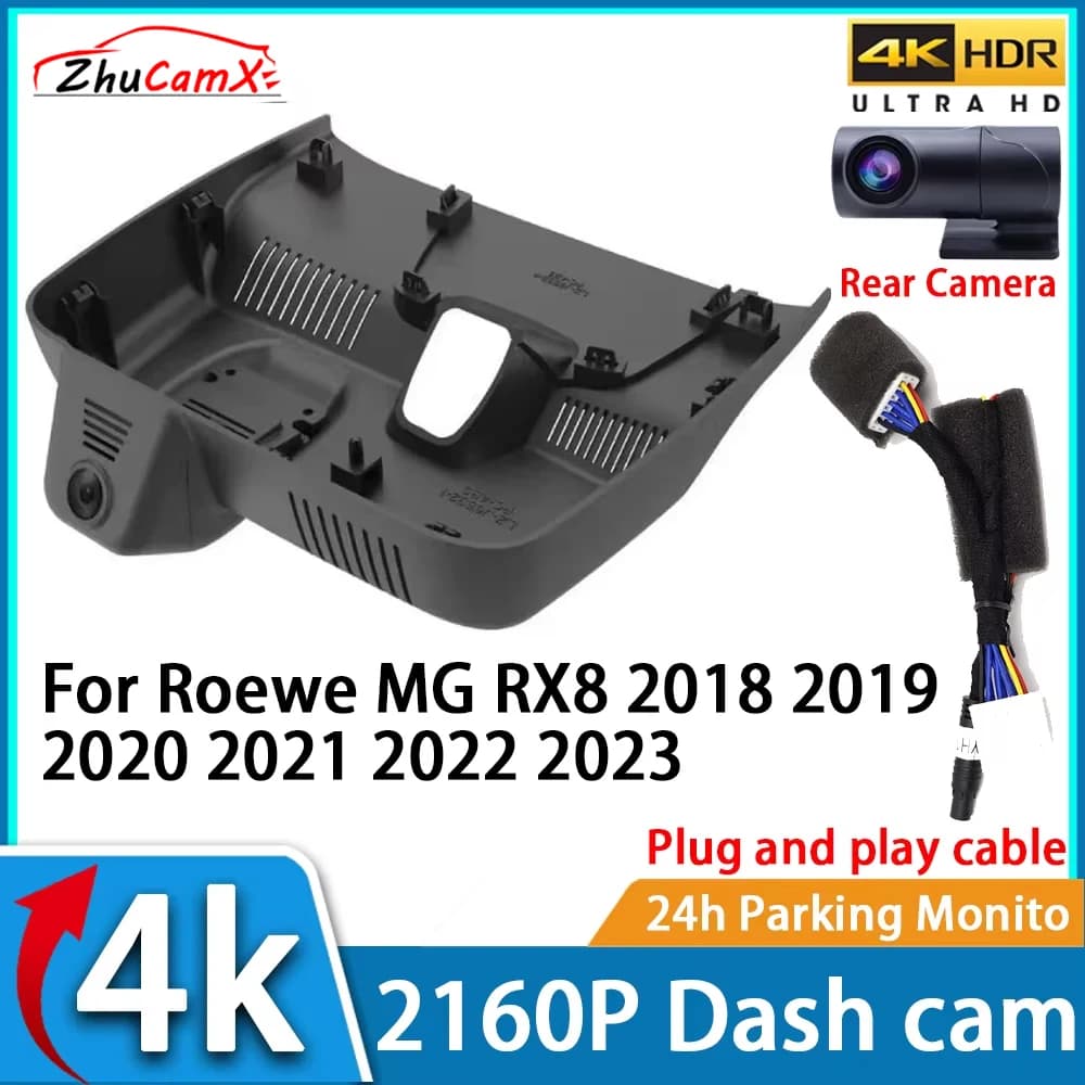 ZhuCamX Videocamera per auto Videoregistratore Visione notturna UHD 4K 2160P Dash Cam per Roewe MG RX8 2018 2019 2020 2021 2022 2023