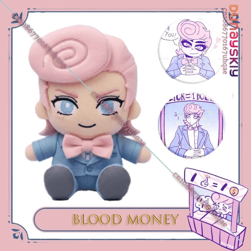 Blood Money Harvey Plush Character of the official game Plush stuffed customizable collection {SAIKOU}Brooche Badge Decor Accessories