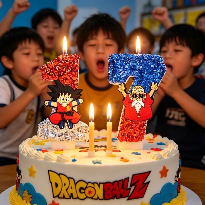 Dragon Ball Z Birthday Candles Set Goku Vegeta Candle Anime Cake Topper Decorations for Boys Cartoon Party Supplies Gifts