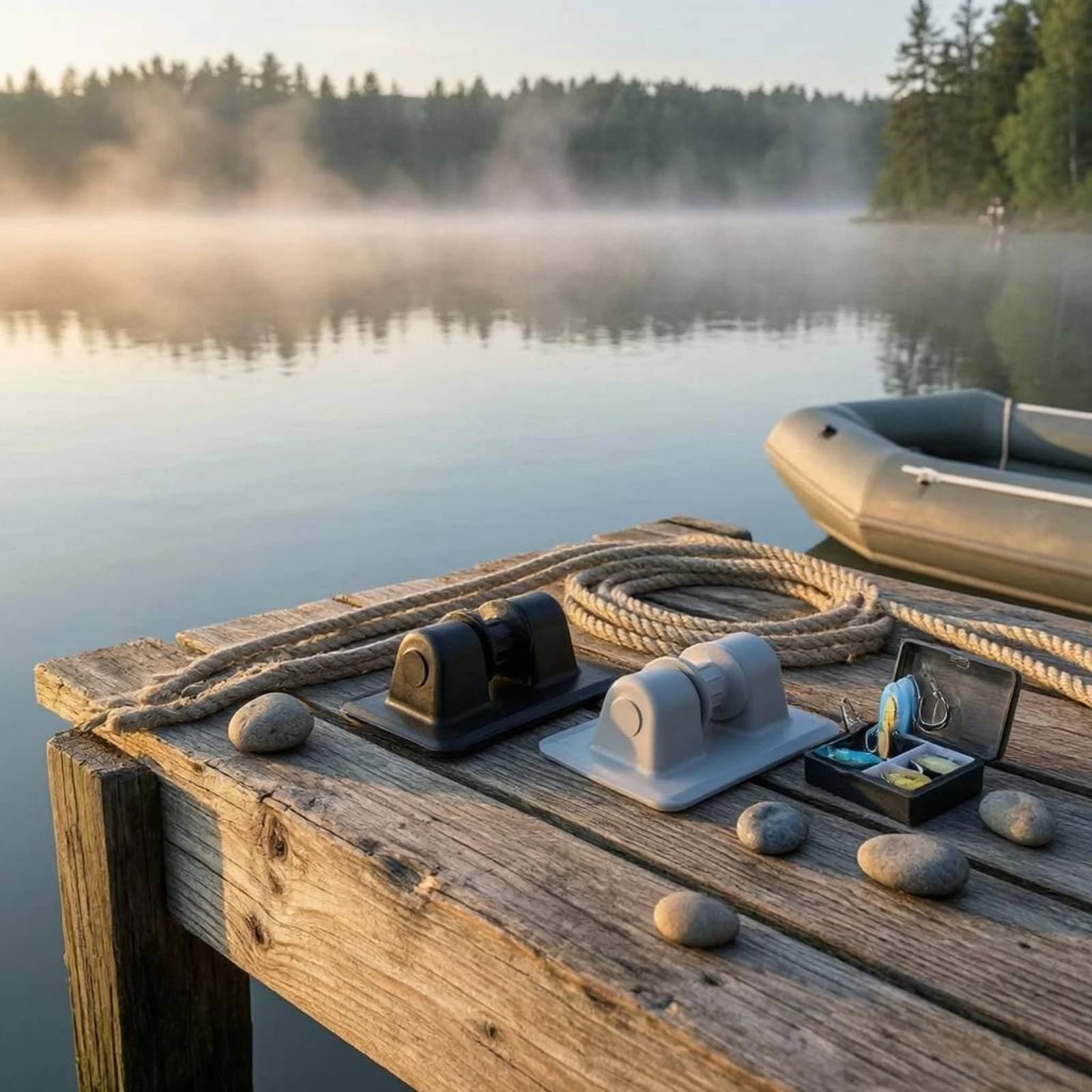 Inflatable Boat Anchor Pulley Drill-Less Mounting Installation Boat Anchor Line Pulley Boating Hardware Sturdy-Duty for Kayakers