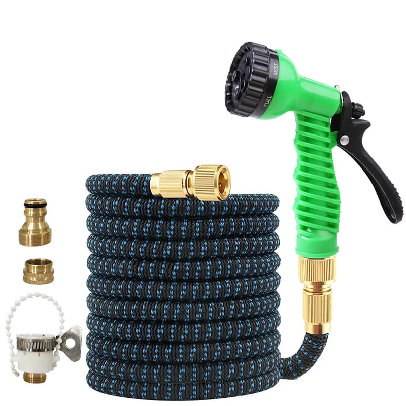3X High Pressure Telescopic Garden Pipe with Water Gun 7 Functions for Car Washing and Garden Irrigation - Magic Pipe