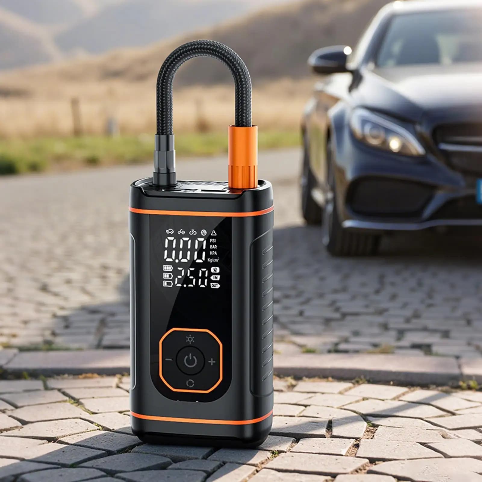 Compressore d'aria portatile USB ricaricabile Gonfiaggio Strumenti automobilistici Compressore d'aria portatile per pneumatici per auto per veicoli automatici