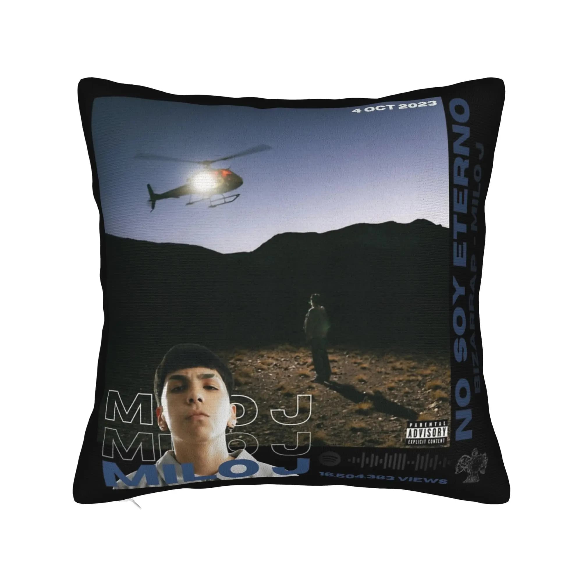 Rapper Milo J Federa per cuscino con stampa fronte-retro in poliestere, decorazione per cuscino, federa per divano con cerniera 45X45 cm