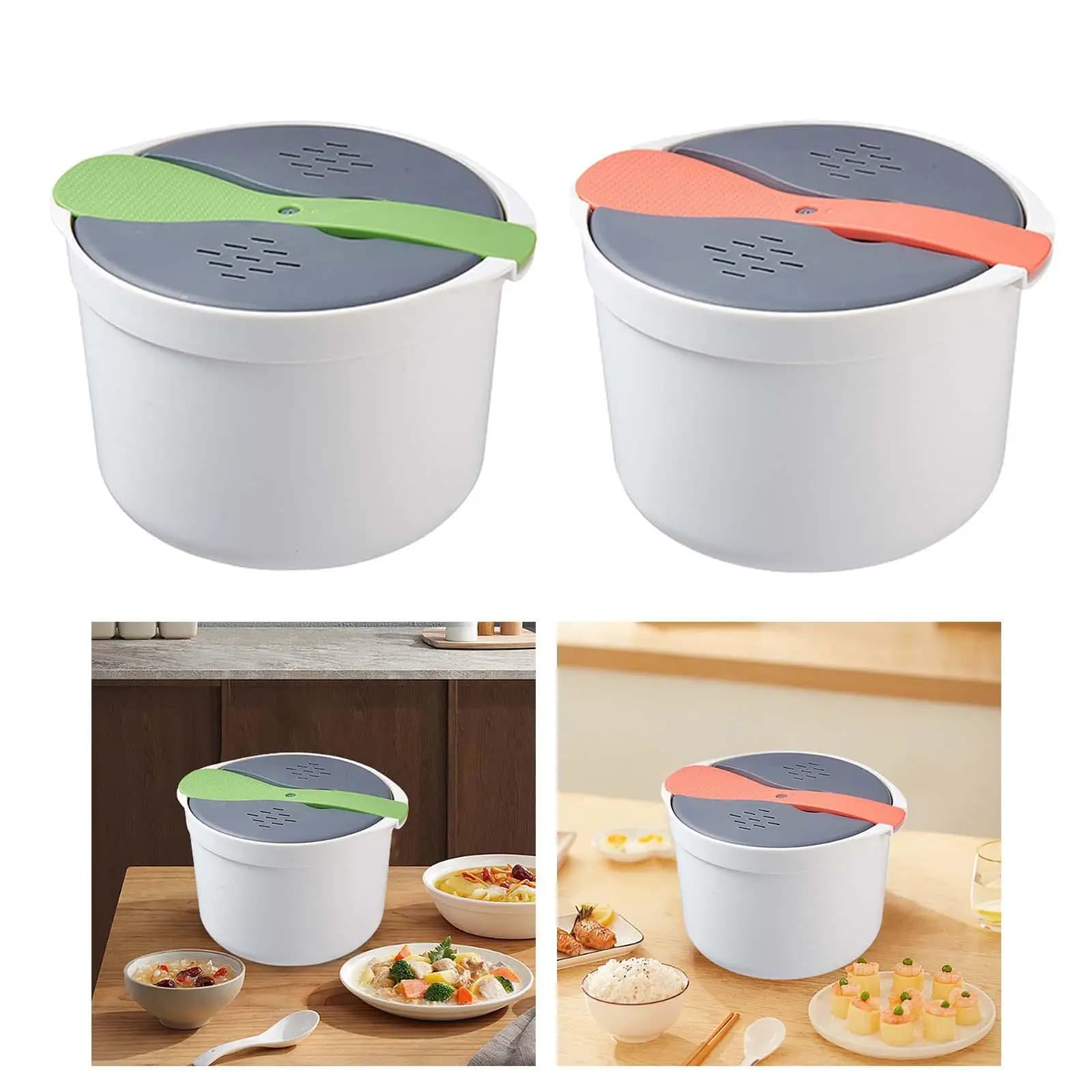 Pentola a vapore a pressione per microonde pentole con filtro 2L fornello di riso a microonde Steamer per Quinoa patate riso verdure