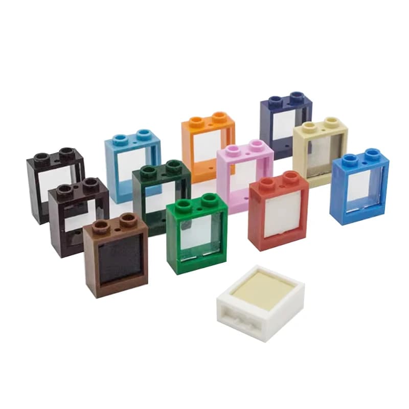 20 pz parti MOC 60592 60601 finestra di vetro trasparente 1x2x2 piatto anteriore compatibile mattoni fai da te building block giocattolo per bambini
