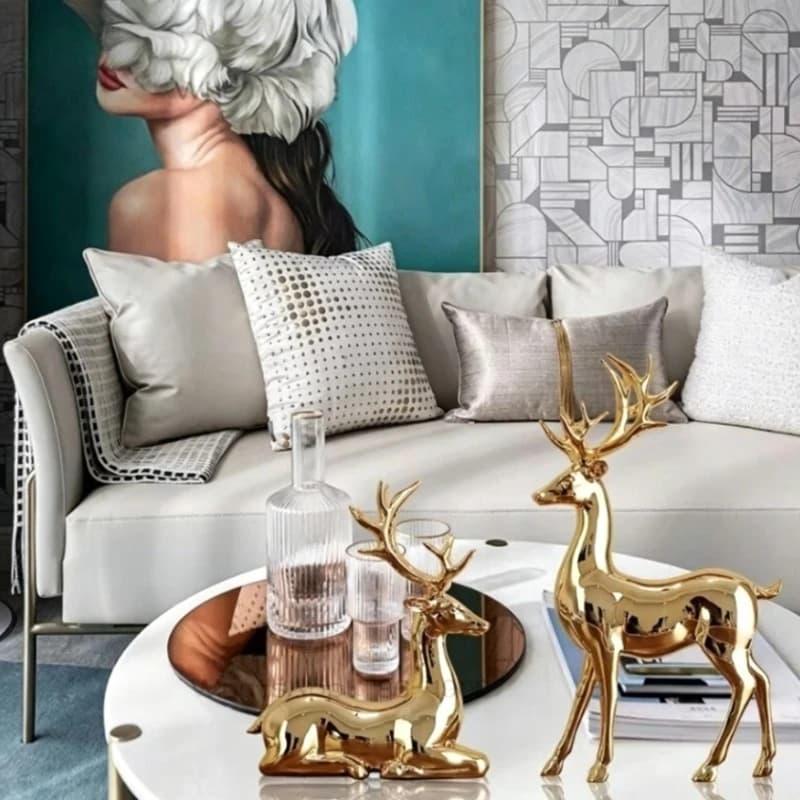 Golden Elk TV Cabinet Ornament Golden Deer Ornament Ornament
