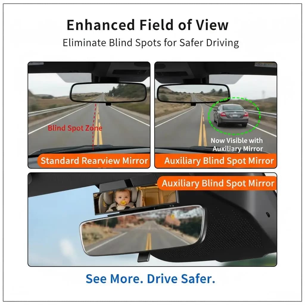 1Pcs Rear Seat Mirror Child Safety Monitor Paste Baby Seat Car Interior Accessory For Vehicle Safety Wide-Angle Car
