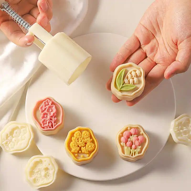 Nuovo Stampo per Mooncake 2025 per Uso Domestico, Stampo per Mooncake a Guscio di Ghiaccio, Strumenti da Forno Cinesi in Stile Puro C...
