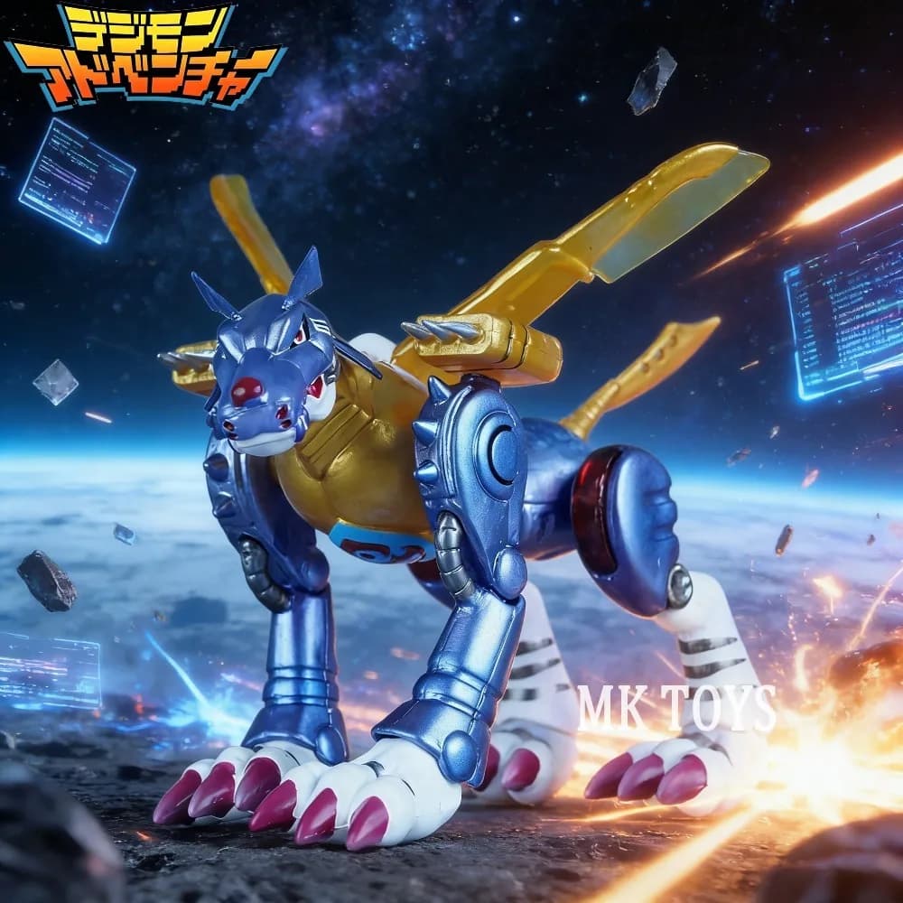 Anime Digimon Adventure Figure Metal Garurumon Action Figures Pvc Statue Desktop Ornamen Collection Model Toys Gifts 9cm