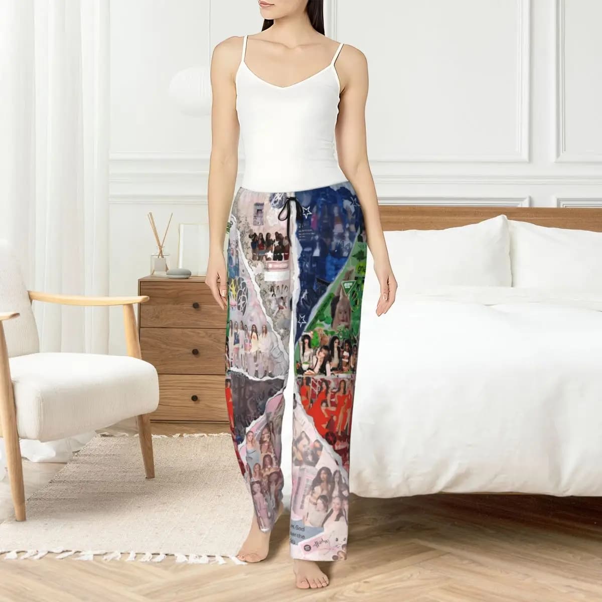Pantaloni da pigiama K-Katseyes personalizzati Pantaloni da pigiama da donna per ragazze, pantaloni da notte elasticizzati con tasche