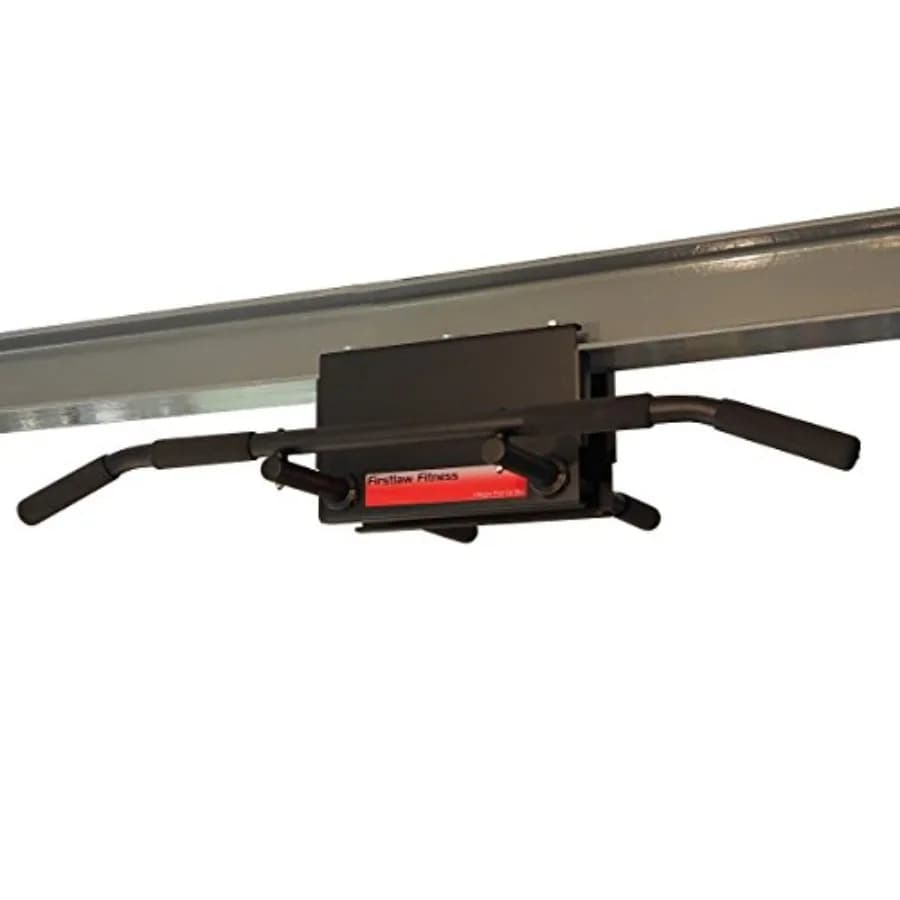 Gym pull-up bar for home use, steel I-beam construction, red color, 600 LBS weight limit, 6-inch extended length with bent ends