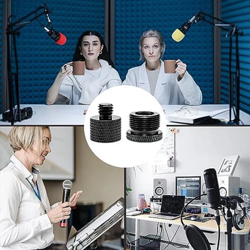 8-piece microphone support adapter 3/8 to 5/8 metal microphone adapter for microphone support for screw monitor for camera-