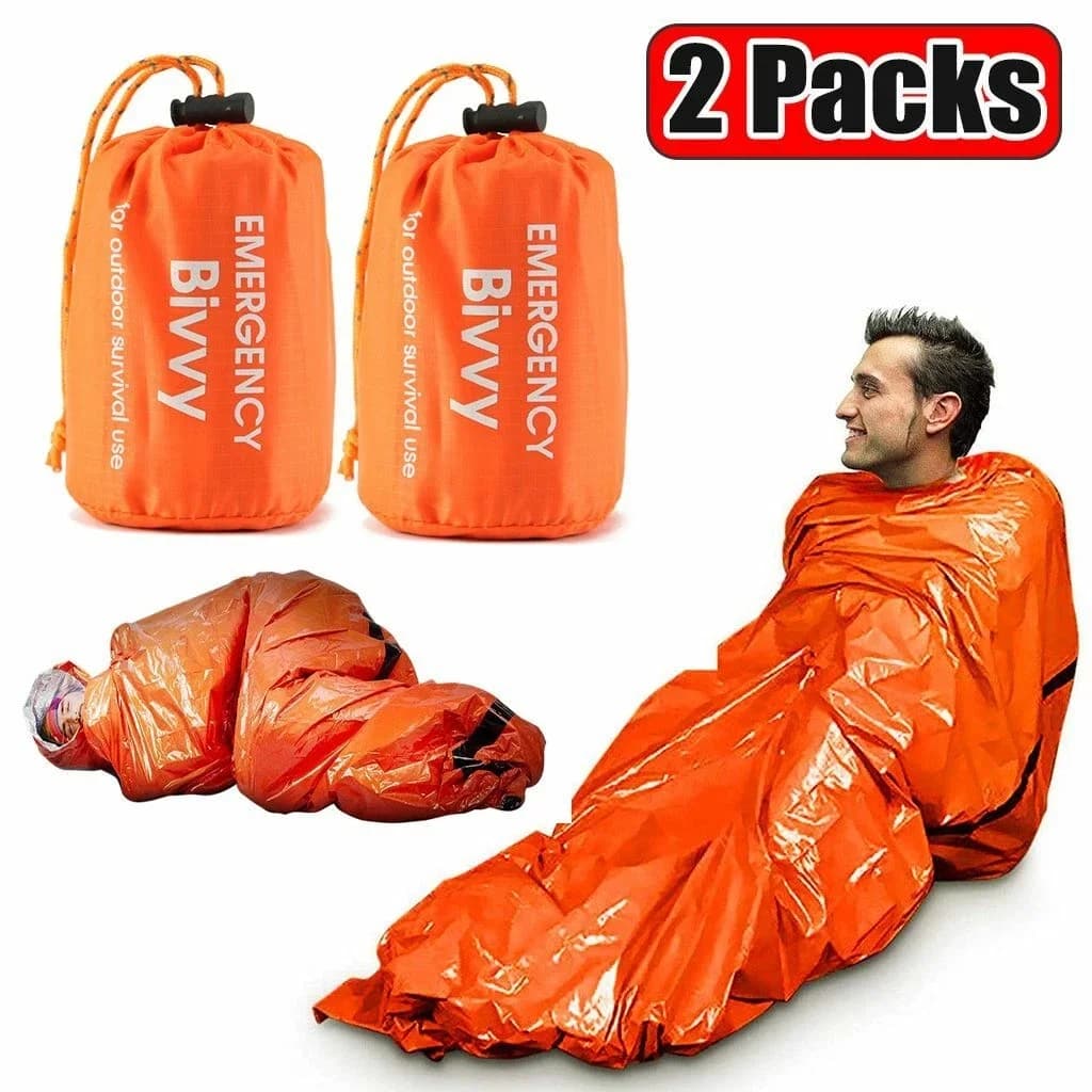 Sacco a pelo di emergenza Sacco da campeggio termico per sopravvivenza all'aperto, gamma, sacco con coulisse, portatile, pieghevole