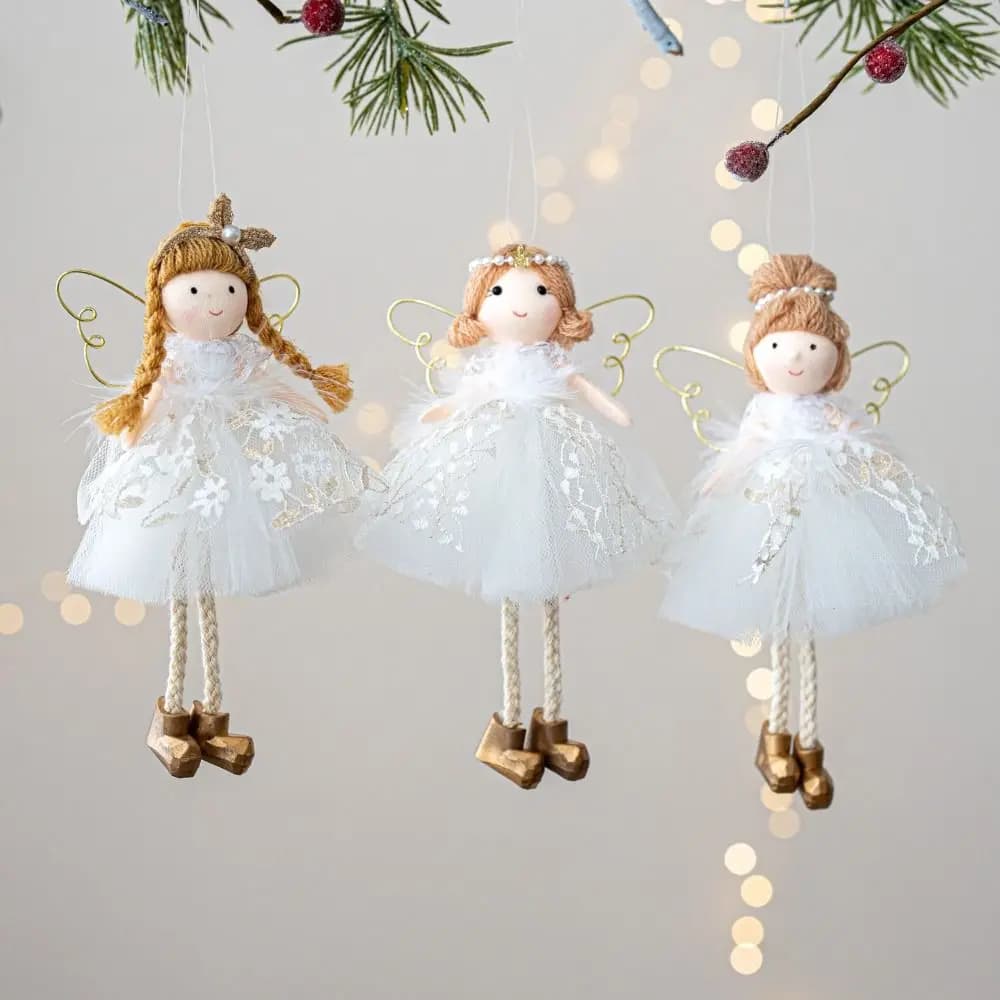 Panno Natale Angelo Bambola Goccia Ornamenti Angelo Ragazza Ragazza Di Natale Ciondolo Appeso Ciondolo Albero Di Natale Decorazione Festival