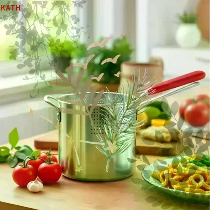 Stainless Steel Deep Frying Pot Kitchen Fryer With Strainer, Tempura Pan Chicken Cooking Tools