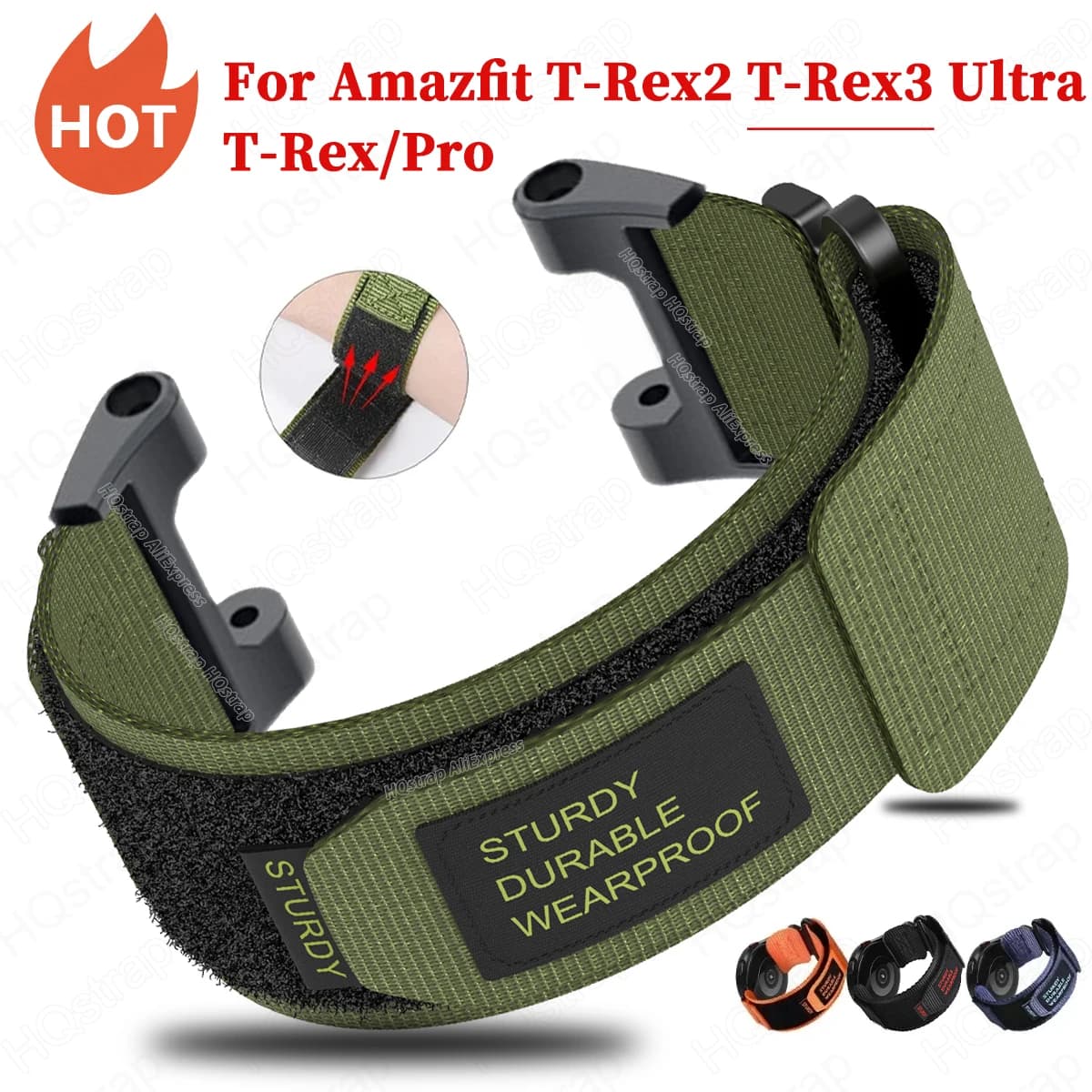 Cinturino in nylon per Huami Amazfit T-rex 2 3 Ultra cinturino per Amazfit Trex Pro T Rex Tyrannosaurus Smartwatch braccialetto sportivo