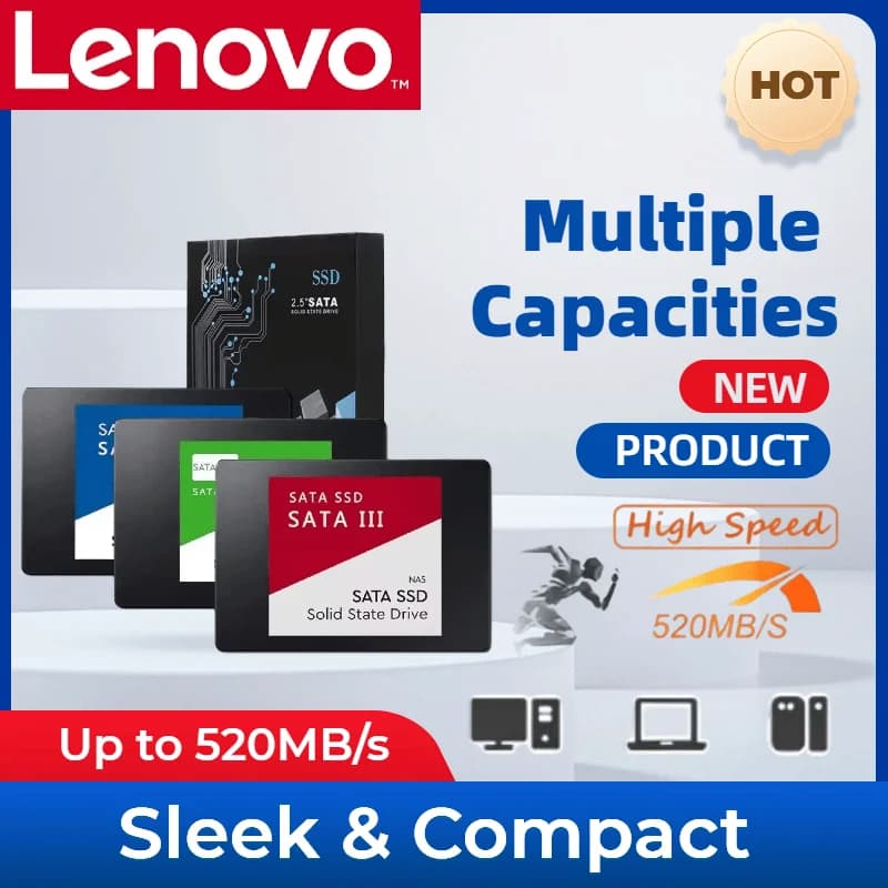 Lenovo SSD esterno da 4 TB USB 3.0 Unità a stato solido portatile da 540 MB/s con custodia in metallo antiurto, disco rigido esterno per PC portatile