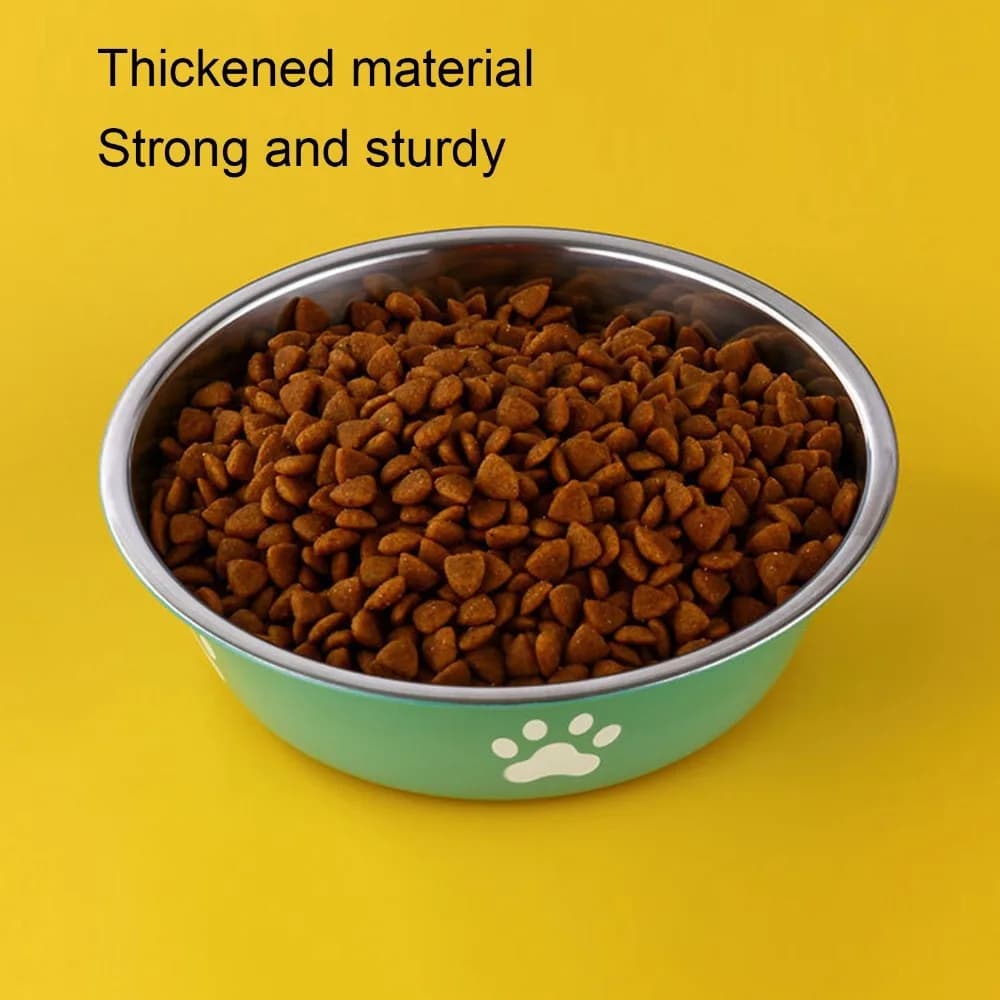 3Pcs Food Grade Metal Metal Alloy Pet Bowl Drop Resist Large Capacity Pet Feeding Bowl Anti Slip Pad Quick Rinse Slip Tough Bowl