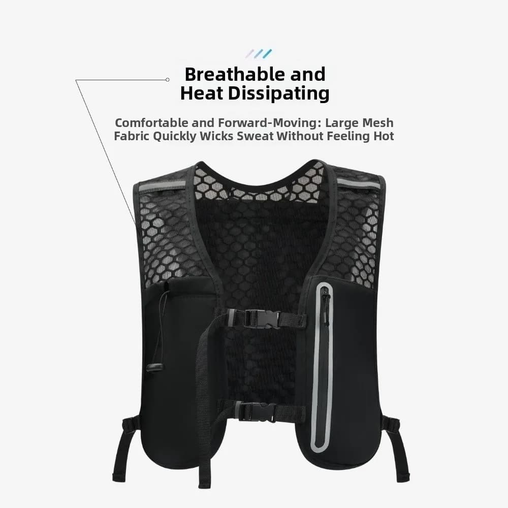 Breathable Hydration Running Vest Non-Slip Reflective Design Bladder Chest Pack Waterproof Convenient Bicycle Bag Vest