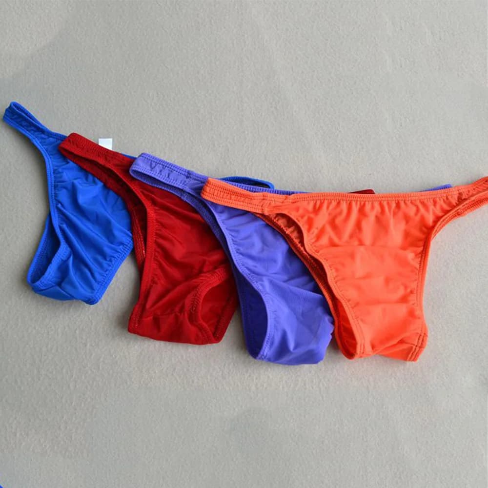 Yellow Red Green Color Men Underwear Briefs Shorts Thongs Pouch Underpants Bottoms Elastic Casual Sports T-Pants