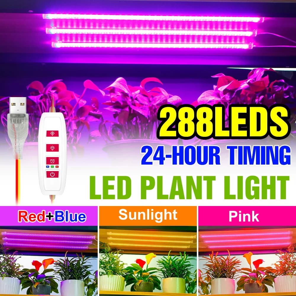 Indoor USB Indoor LED Plant Light Bar Full Spectrum Lights for Growing Succulent Growth Box in Greenhouse Hydroponic Flowers Pot