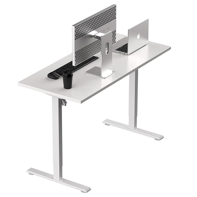 Mobili per ufficio domestico portatili Elettrico silenzioso Motore singolo Bianco Sit Stand Scrivania Scrivania per computer portatile regolabile