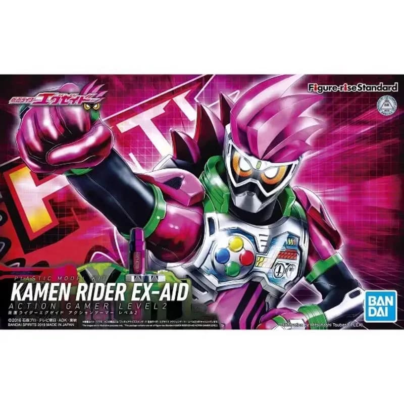Bandai Genuine Figure Figure-rise Standard Kamen Rider Ex-Aid Kamen Rider Model Kit Action Gamer Level 2 Action Figure Model Toy