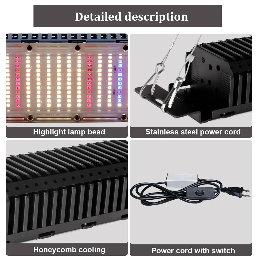 LED Growing Lamp with Full Spectrum Samsung LM2835, Plant Growth Lamp, Indoor Hydroponic Growing, Plant Seed, 300 W