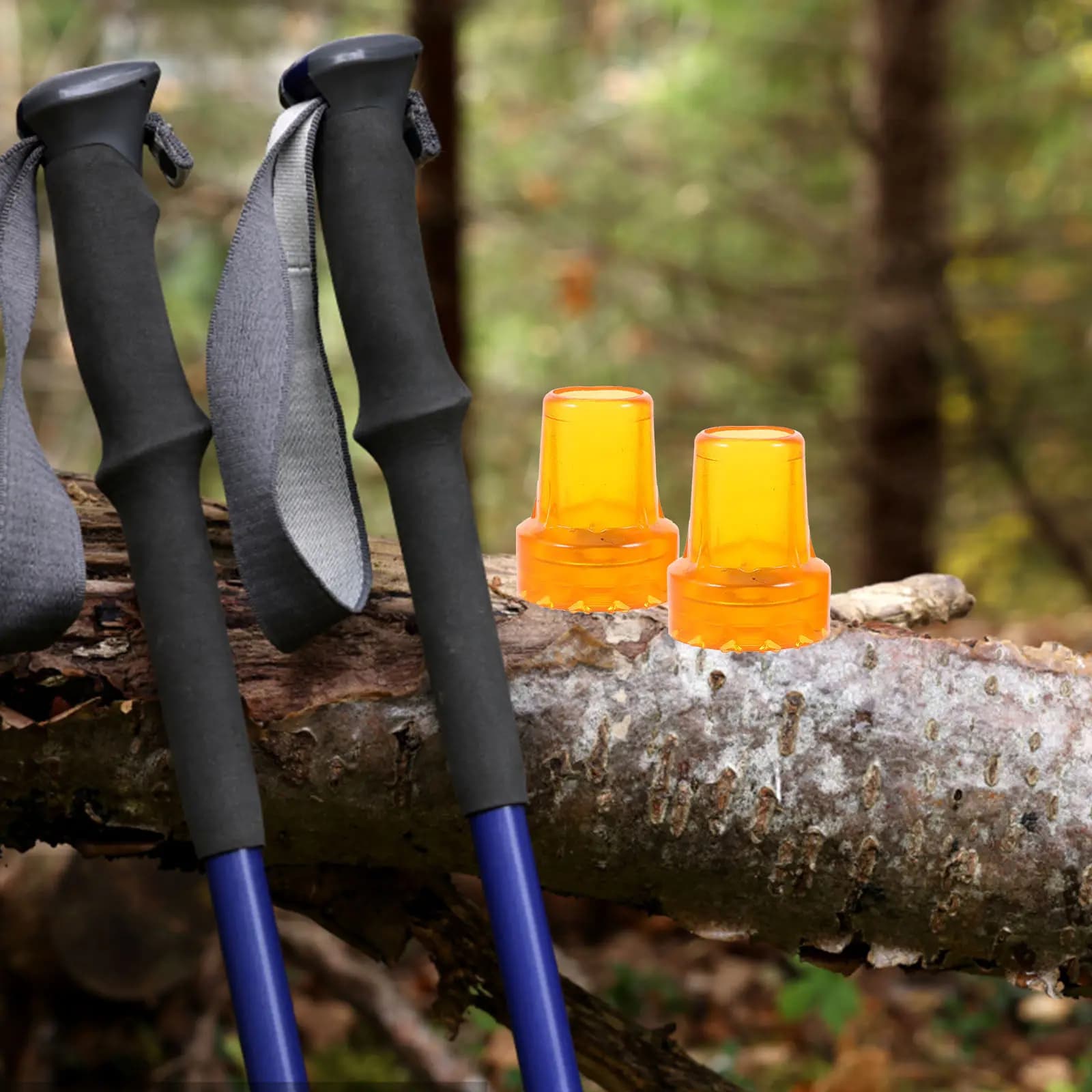 2 Pieces of Anti-slip Spare Parts for Trekking Sticks, Anti-slip Plastic Poggiapies for Walking Sticks and Hiking