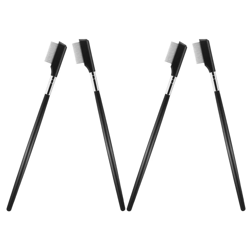 Set di 4 Pettini per Ciglia in Acciaio Inossidabile, Separatore per Ciglia, Spazzola per Mascara, Strumento per la Cura delle Ciglia e il Trucco