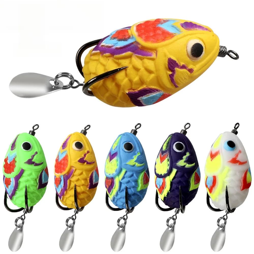 1 pcs. Rana Floating Thunder Frog 4.5cm/11g Modified with Reinforced Hooks for Black Bass, Crankbait Long Gittata, Artificial Rana-shaped baits