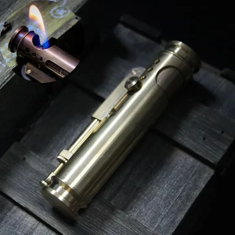 New Unusual Creative Trench Handmade Pure Copper Open Flame Lighter Retro Portable Windproof Collection Series Smoking Tools