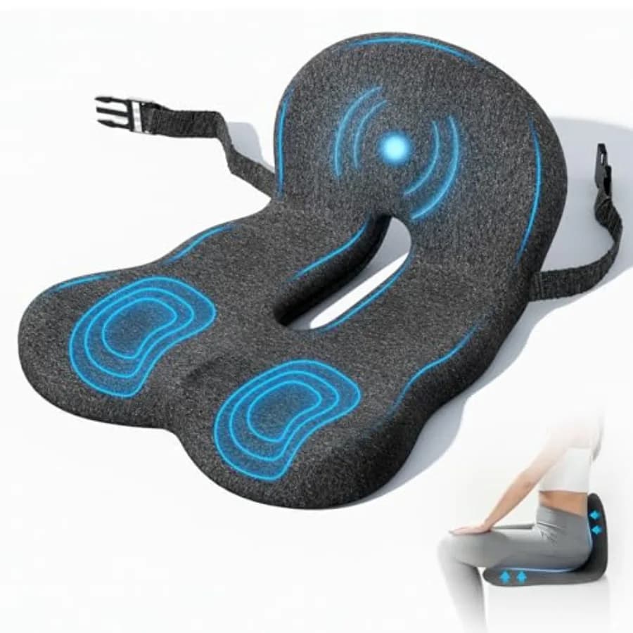 Cuscino per seduta, cuscini per sedia da ufficio, cuscino ergonomico per coccige, imbottitura traspirante antiscivolo in memory foam per lunghe sedute, G