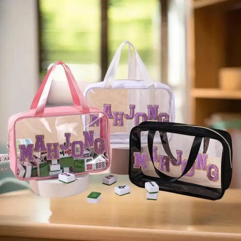 Borsa per Tessere Mahjong Impermeabile Grande per Studio, Casa, Viaggi, Adulti e Adolescenti - Custodia Portatile Organizzatore per Tessere Mahjong