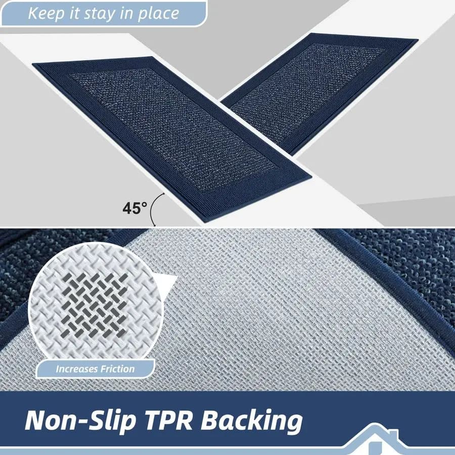 Tappetino per interni 24 x 36, tappetini antiscivolo per ingresso, lavabili, resistenti allo sporco, tappetino assorbente, profilo basso F
