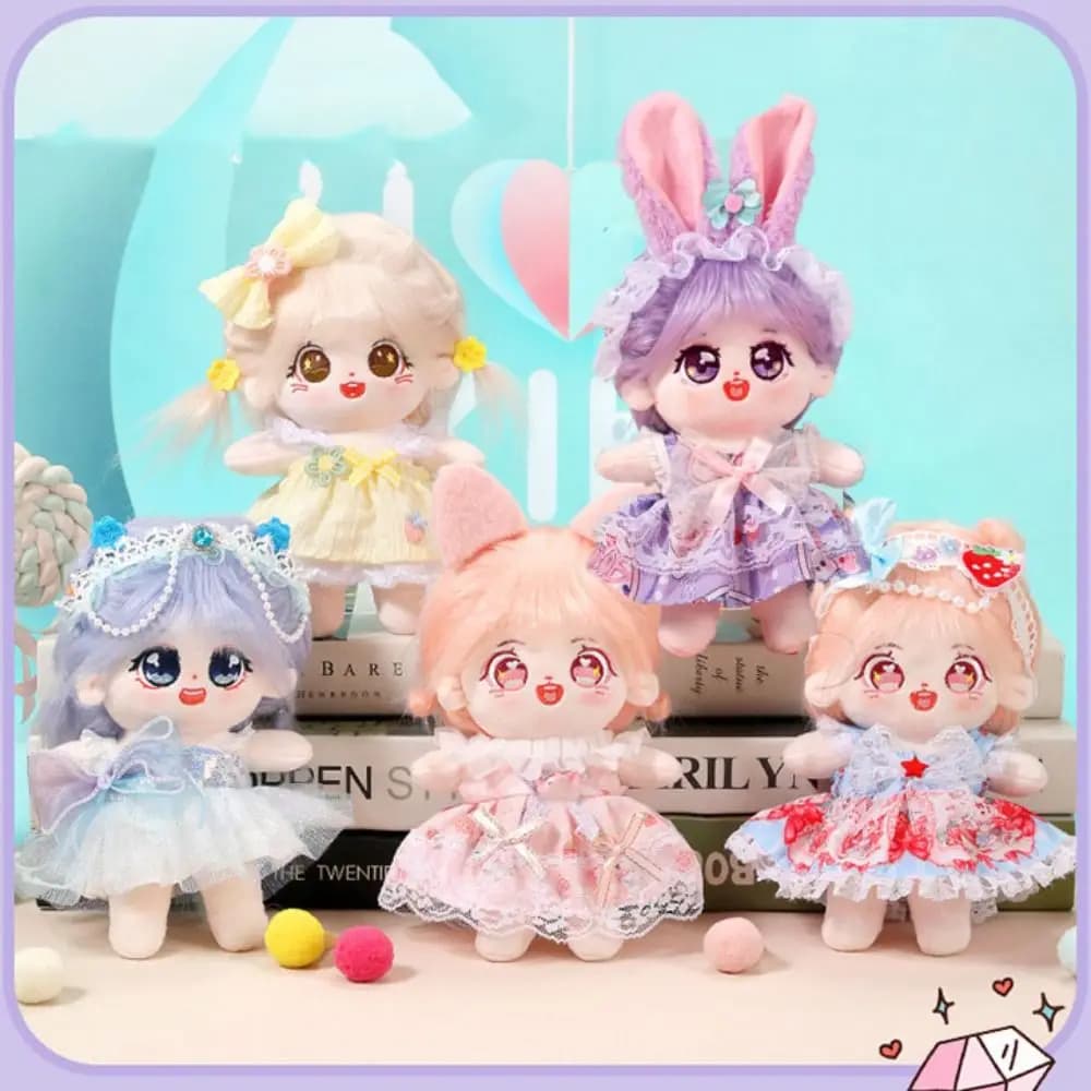 Abiti alla moda Decorazione gonna 20 cm Bambola di cotone Bellissimo abito da principessa Bambole di peluche Vestiti Gonna con fiocco Accessori per fascia