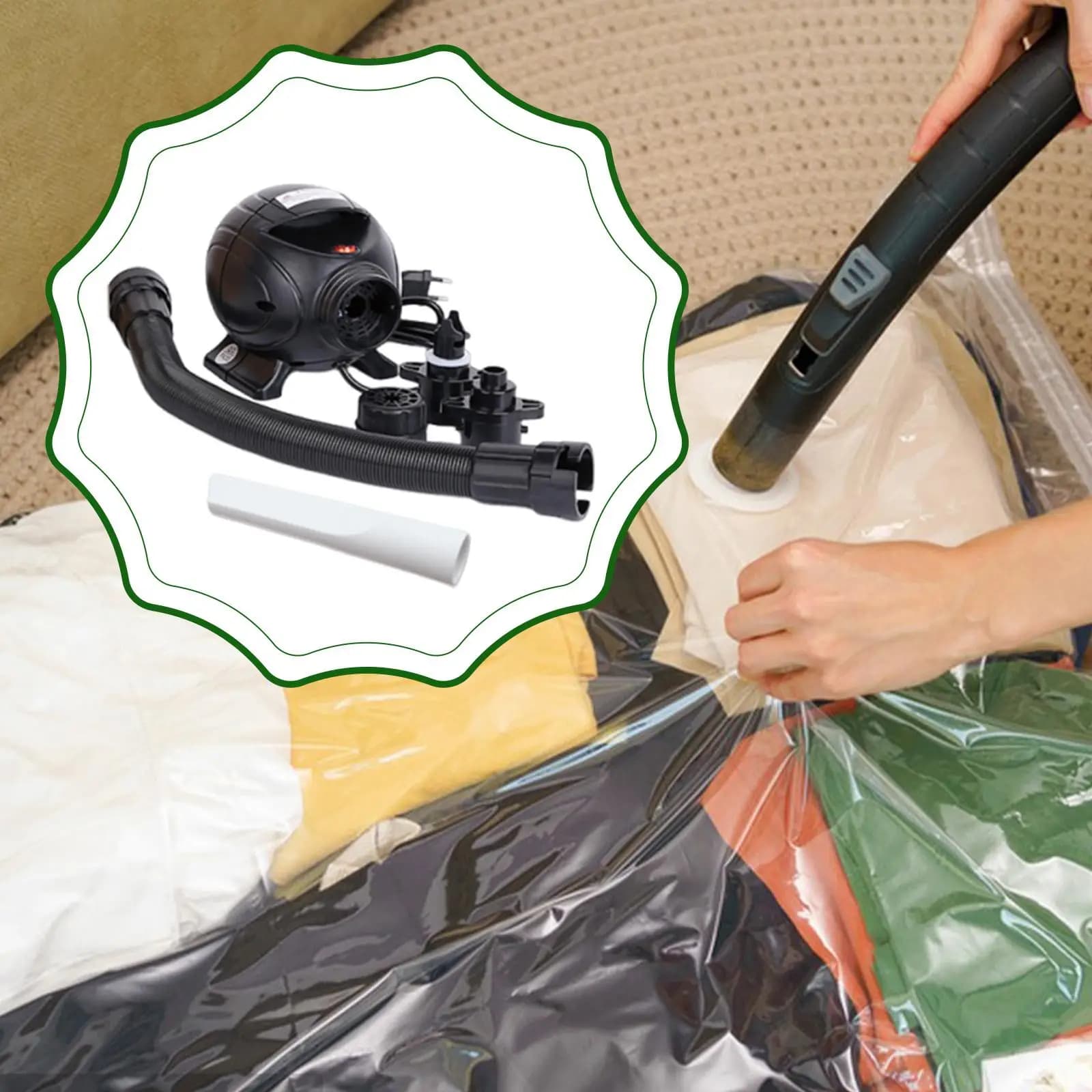 Portable Electric Pump for Inflating and Deflating, Rapid Air Pump for Rubbers, Gymnastics Balls, Floating Toys for Pool and Water Games