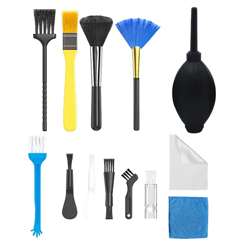 Set di Pulizia per Computer PC/Laptop/Tastiera/Fotocamera Digitale, Kit Completo di Manutenzione Elettronica con Spolverino, Spazzole e Cacciavite