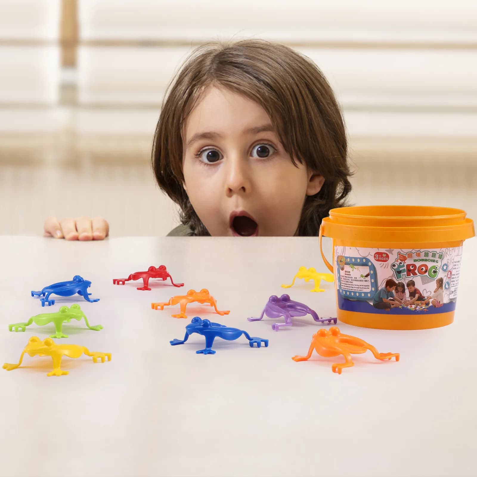 24 Pezzi Rane Saltellanti a Pressione, Giocattoli Educativi, Regali per Feste di Compleanno, Divertenti Animali per Bambini, Rane Rimbalzanti