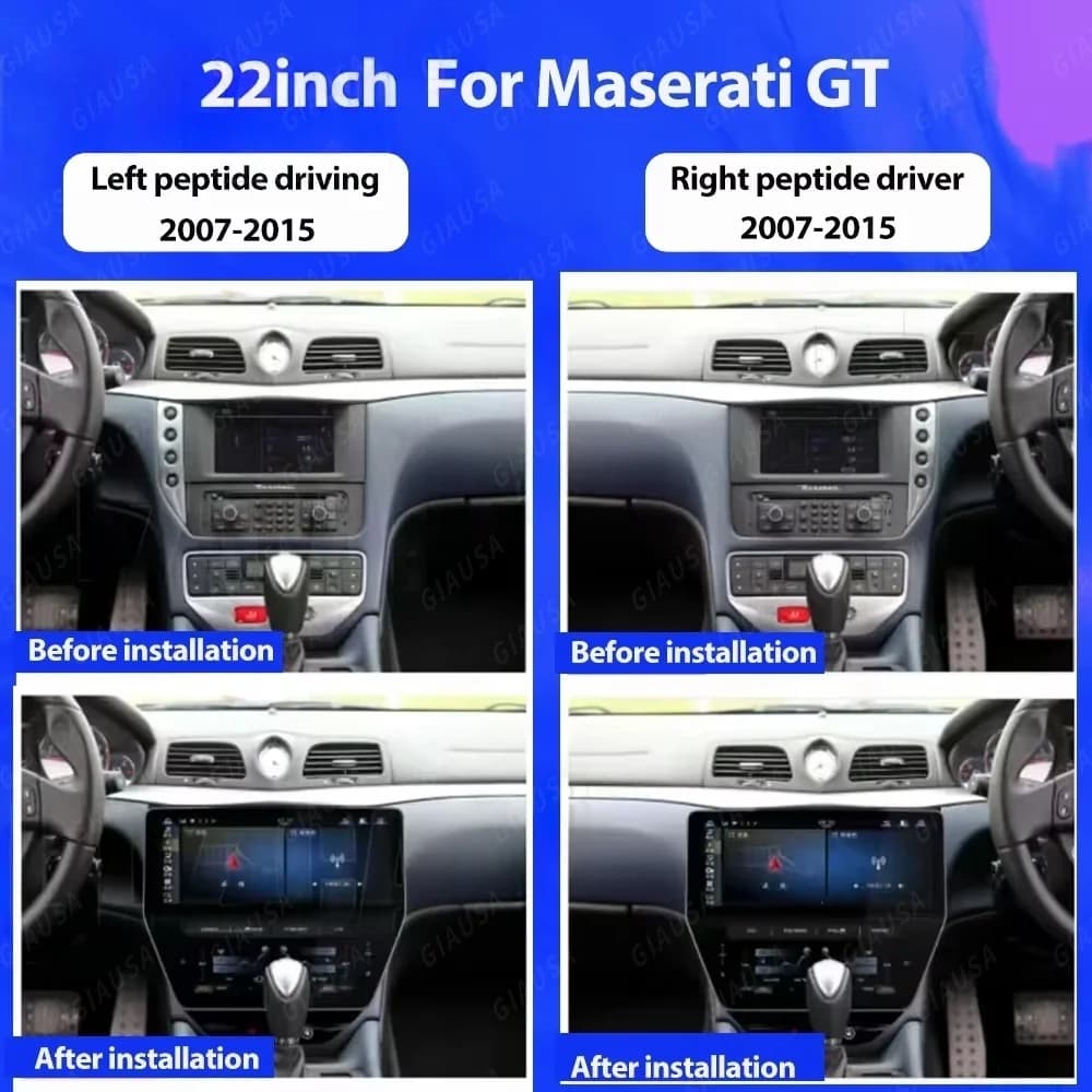 Autoradio For Maserati GranTurismo GT GC 2007-2019 Video player Multimedia DVD Stereo Auto GPS navigation Carplay DSP 4G WIFI HD