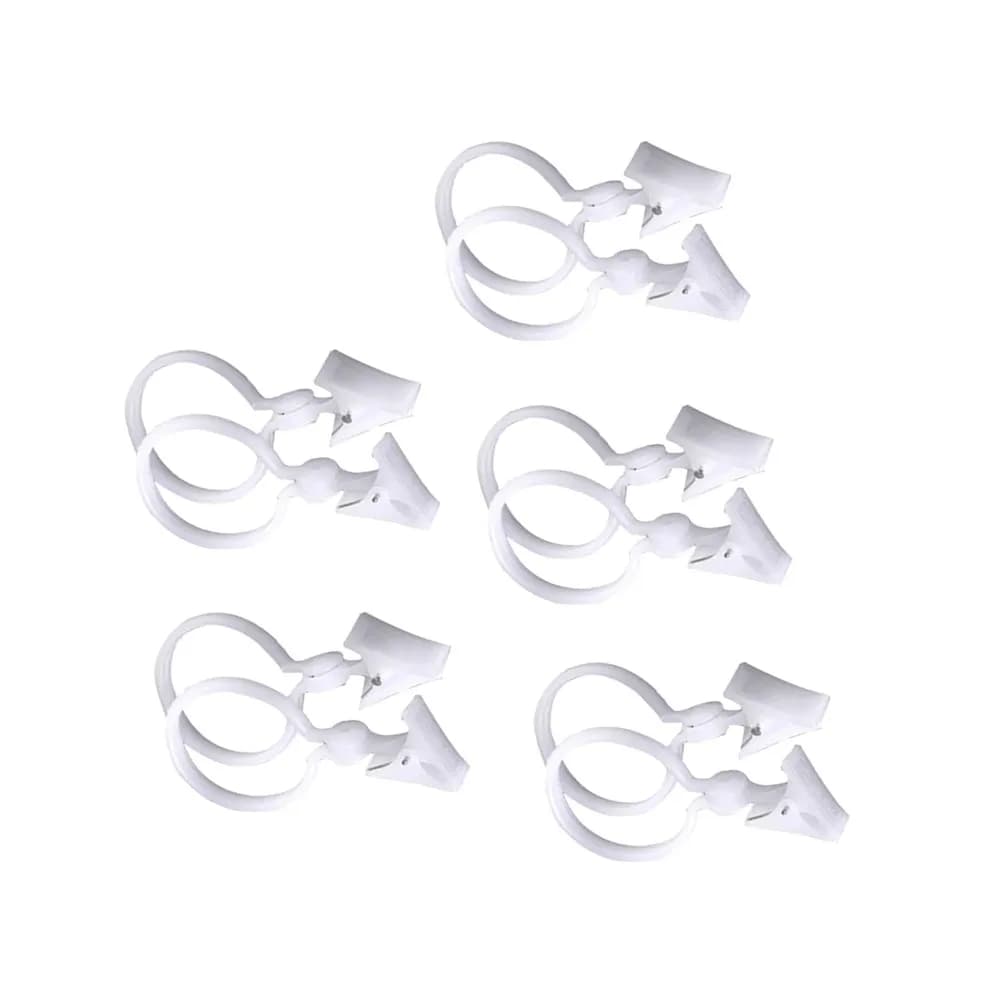 Clip per tende da doccia, 10 pezzi, clip con fibbia rotonda in plastica, 12x6 cm, facile installazione, supporto antiscivolo per tende da bagno, camera da letto, soggiorno