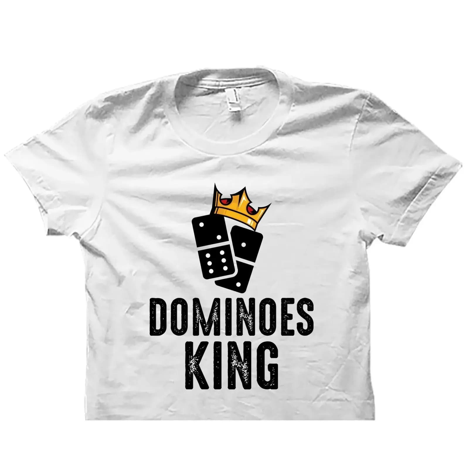 Dominoes King Funny Crown Domino T Shirt Lover Player Casual Board Game Night vintage Washed Comfortable Soft Versatile graphic