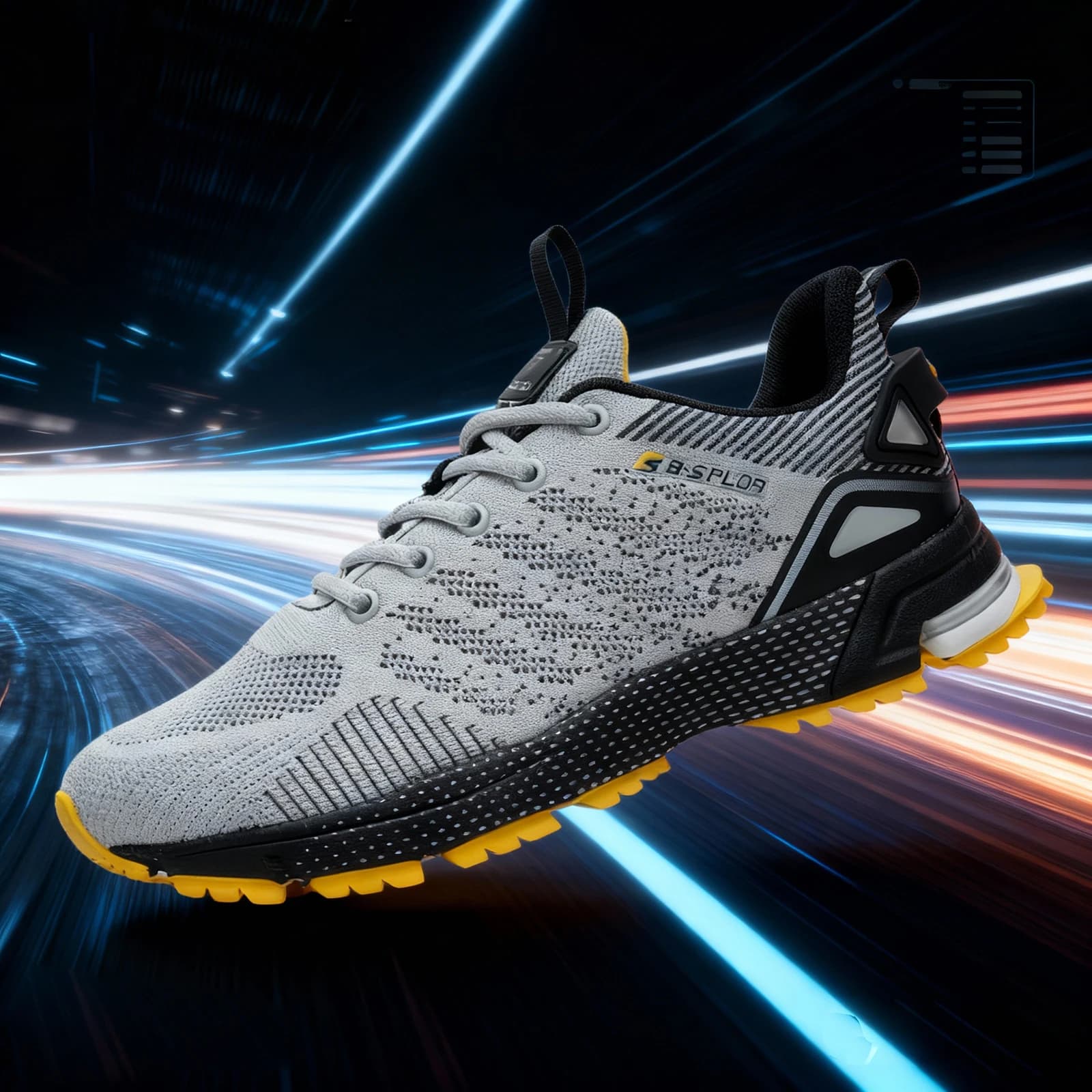 Baasploa Scarpe da corsa da uomo Scarpe da ginnastica da uomo leggere e traspiranti in mesh alla moda, comode e morbide, con ammortizzazione