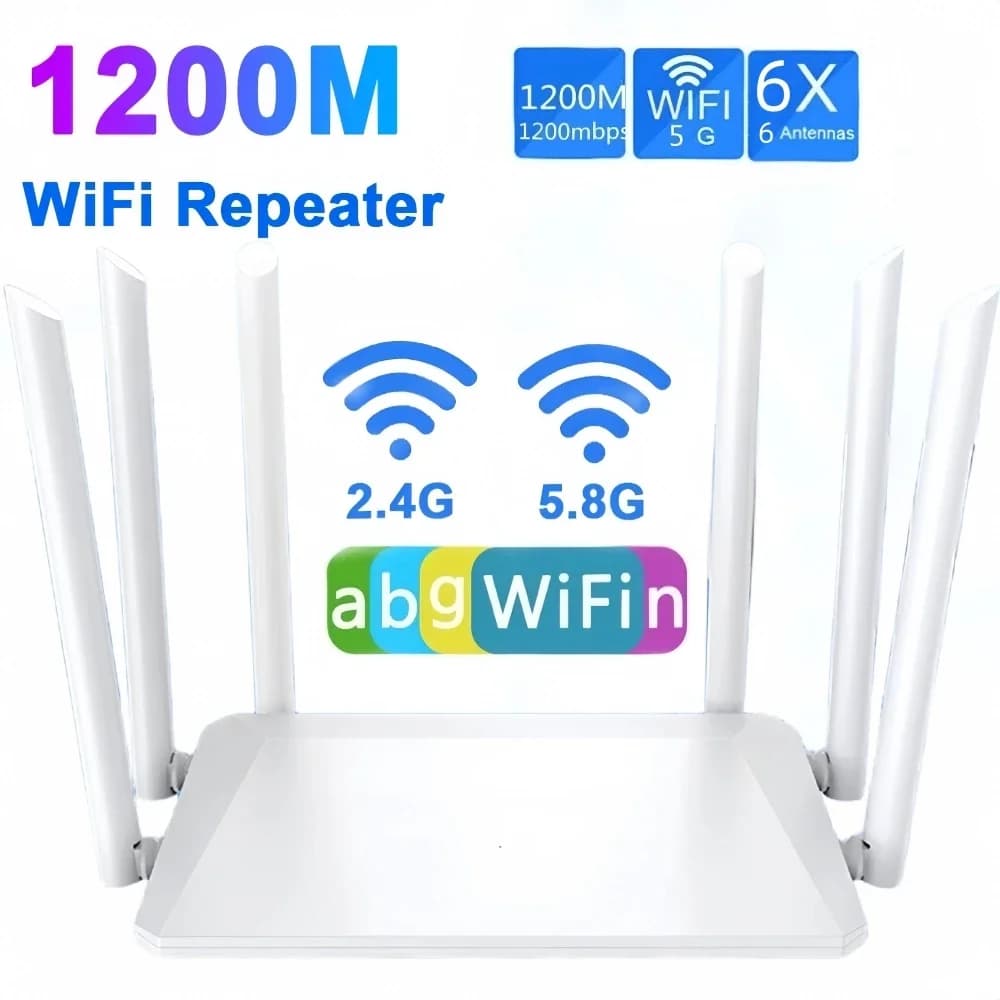 Router Wireless da 1200M Antenna esterna Modem Router ripetitore WiFi ad ampia copertura 2.4GHz Router di segnale di amplificazione per l'home Office