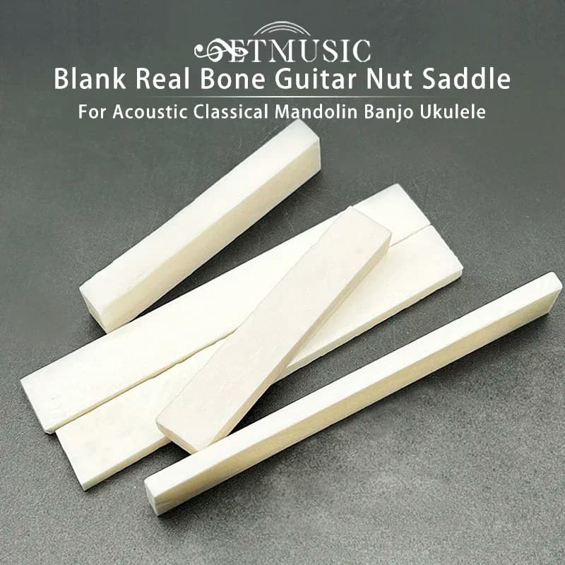 50 Pcs Bone Chitarra String Ponte a Sella in Bianco per Acustica Chitarra Classica Mandolino Banjo Ukulele 80X3X10mm
