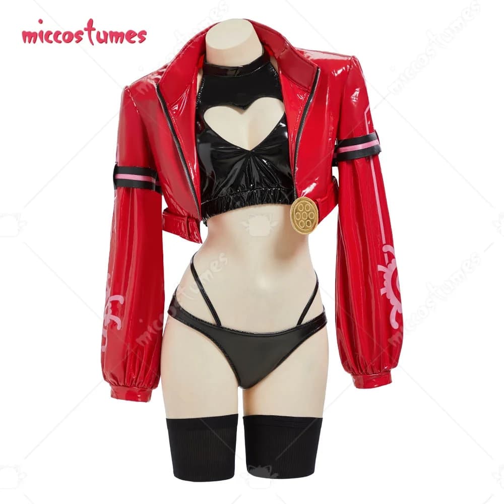miccostumes Costume cosplay Boa da donna Corsetto e giacca con breve costume cosplay di Halloween