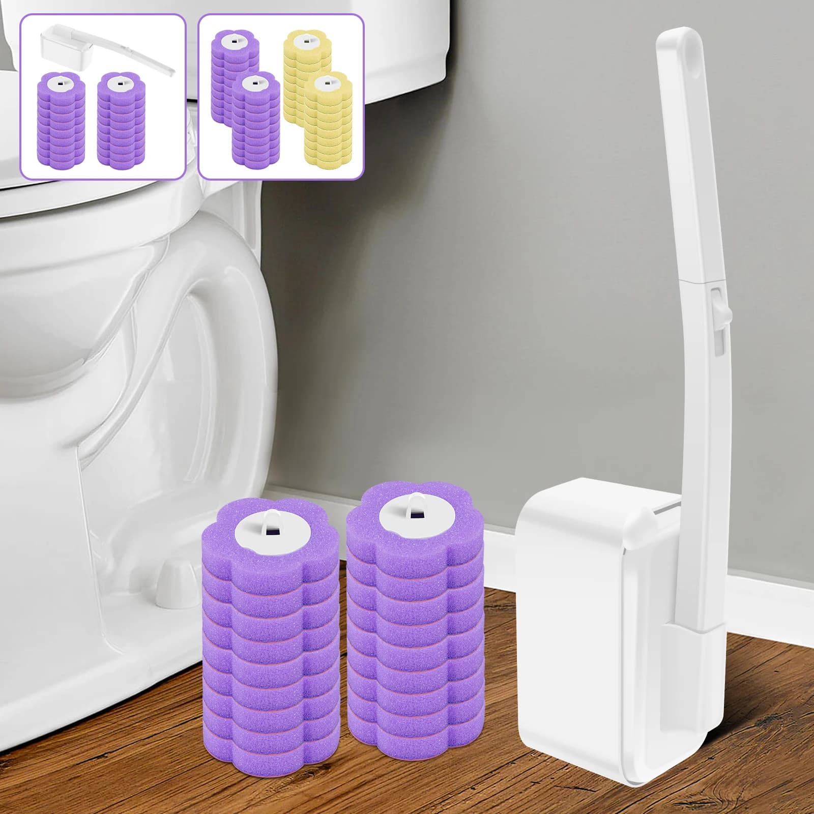 Kit di pulizia testina di ricambio usa e getta per scopino Kit completo di pulizia per scopino per WC per la pulizia del bagno di casa Accessorio per WC